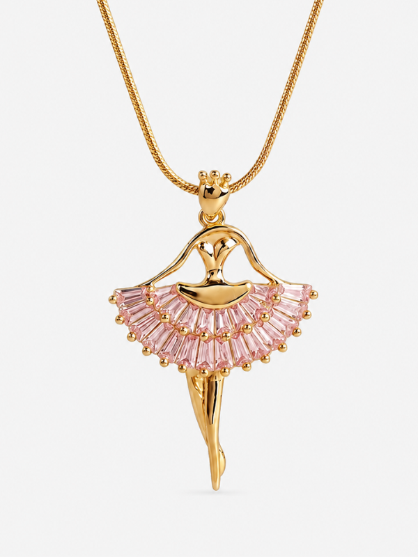 Pink Ballerina  18K Gold Plated Necklace