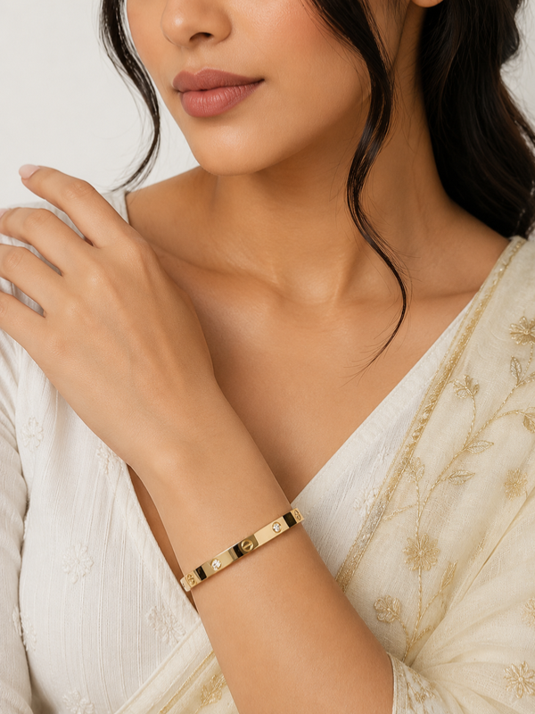 Crystal Love 18K Gold Plated Bangle