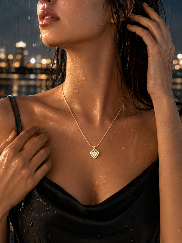 Golden Heart 18K Gold Plated Necklace