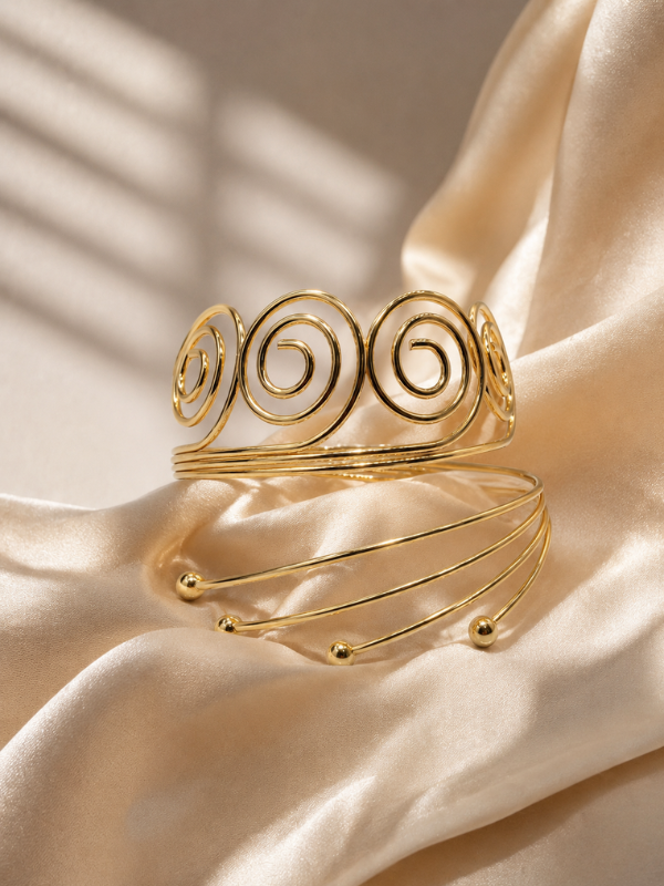 Serenelle Spiral 18K Gold Plated Arm Cuff