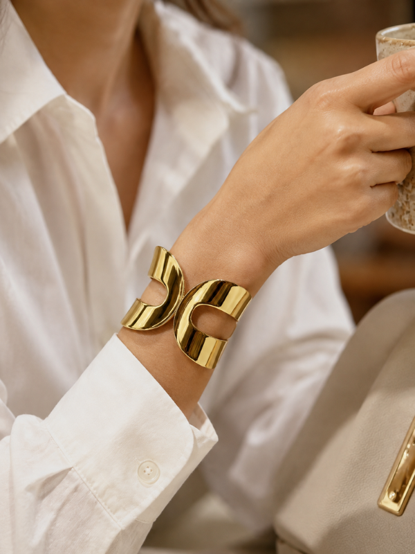 Monarch Cuff 18K Gold Plated Bangle