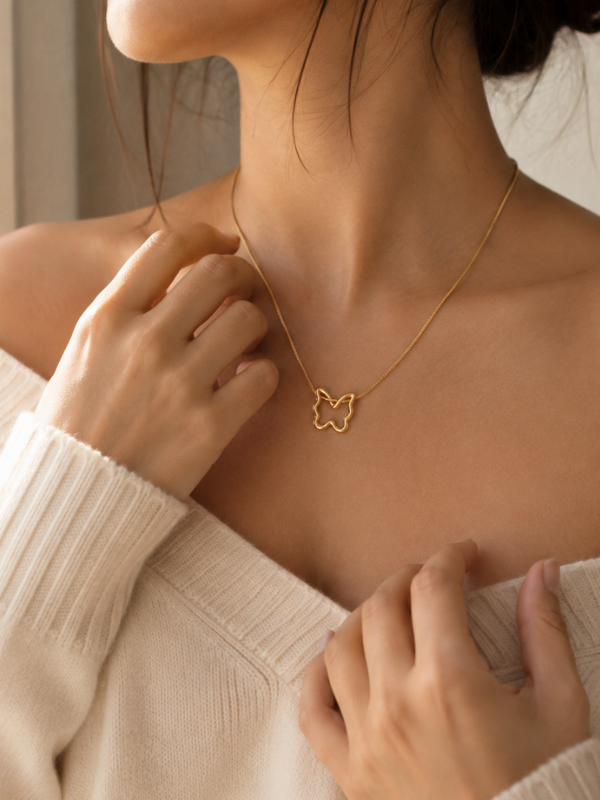 Butterfly 18K Gold Plated Necklace