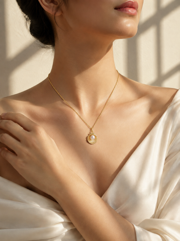 Pearl Shell 18K Gold Plated Necklace