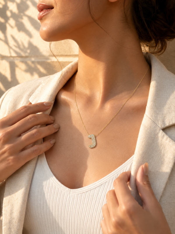 Elegant Initial J 18K Gold Plated Necklace