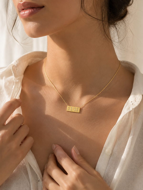 11:11 Diamond 18K Gold Plated Necklace