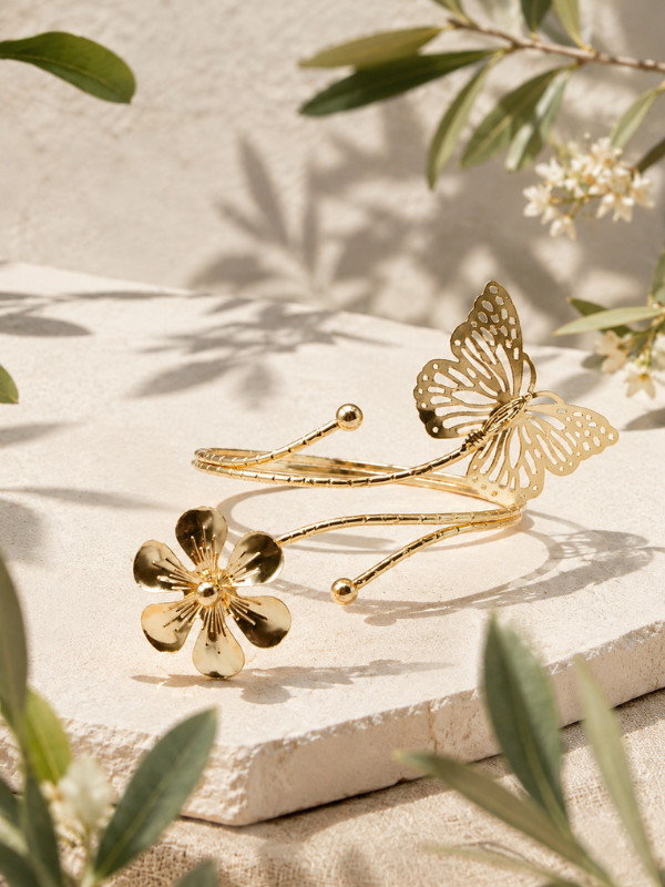 ButterFly Bloom 18K Gold Plated Arm Cuff