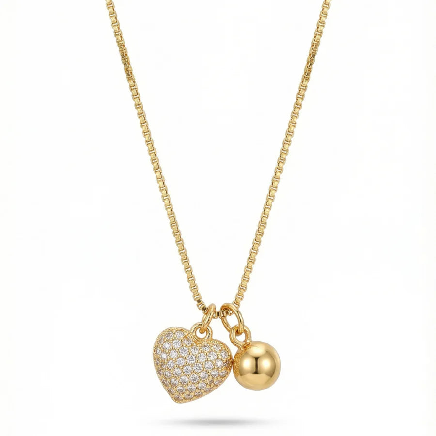 Twin Charm Heart Necklace