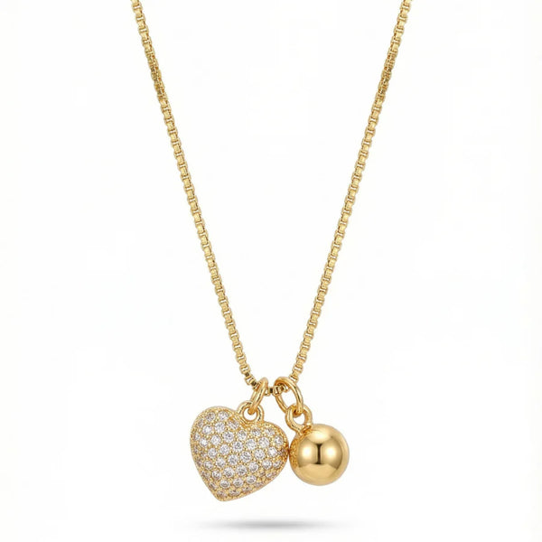 Twin Charm Heart Necklace