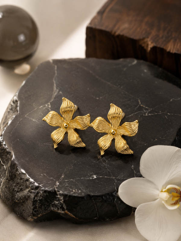 Wild Bloom 18K Gold Plated Earrings