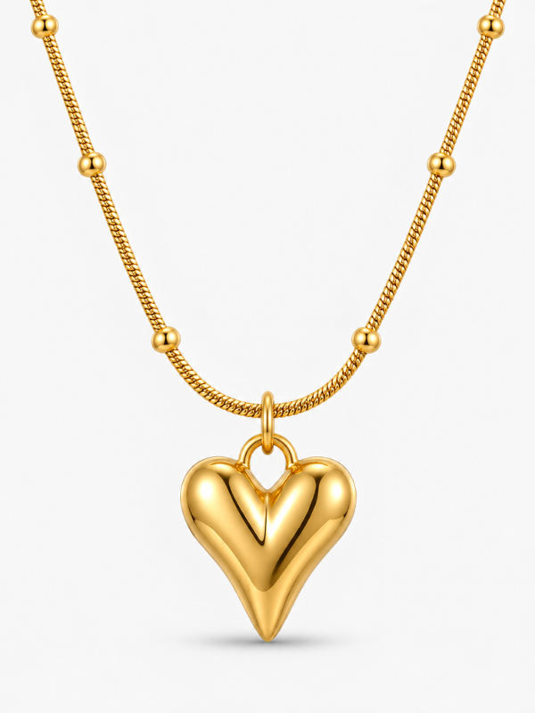 Elegant Heart 18K Gold Plated Necklace