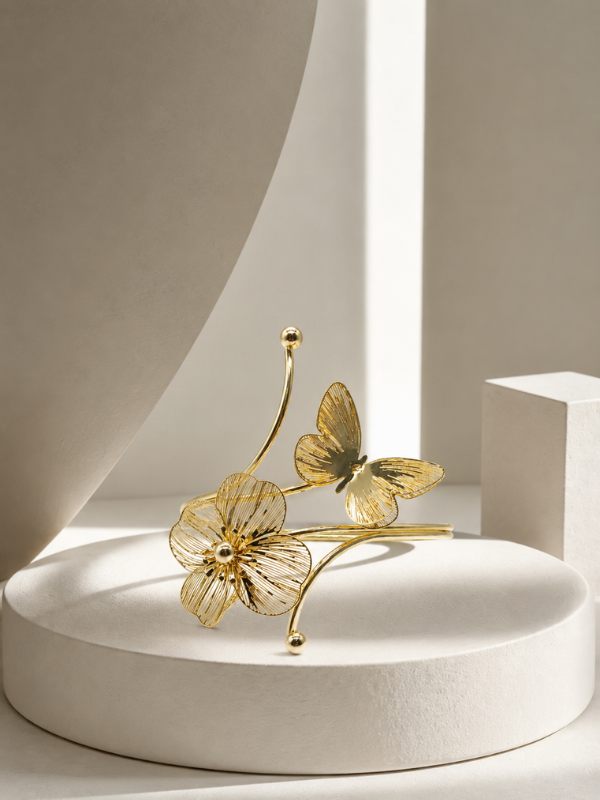 Fleurelle Butterfly 18K Gold Plated Arm Cuff