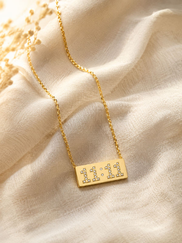 11:11 Diamond 18K Gold Plated Necklace