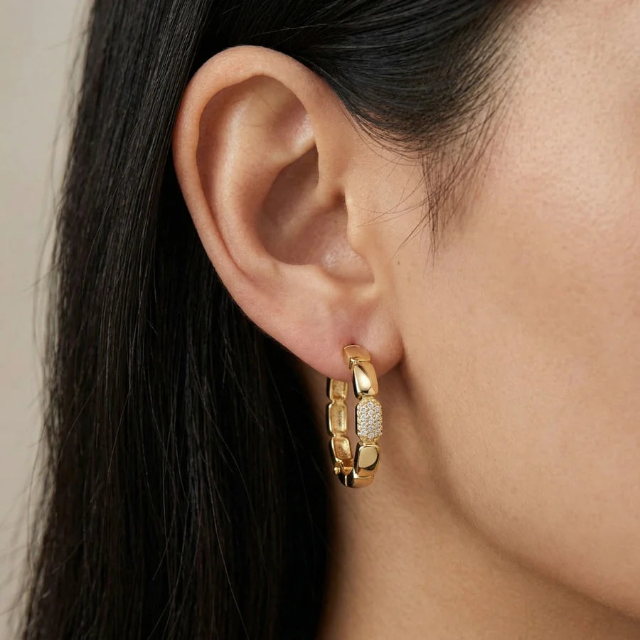 Carved Classic Hoops Earring