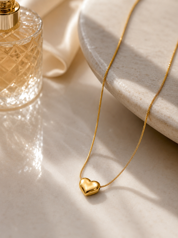 Cupid Heart 18K Gold Plated Necklace