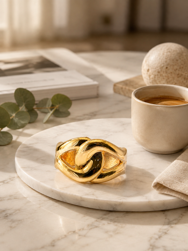 Eterna Knot 18K Gold Plated Bangle
