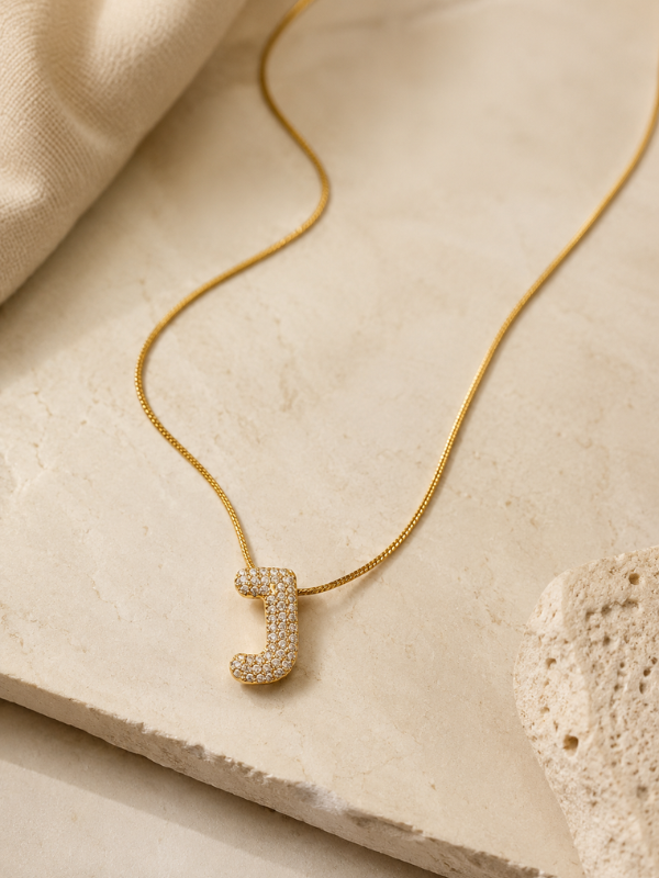 Elegant Initial J 18K Gold Plated Necklace