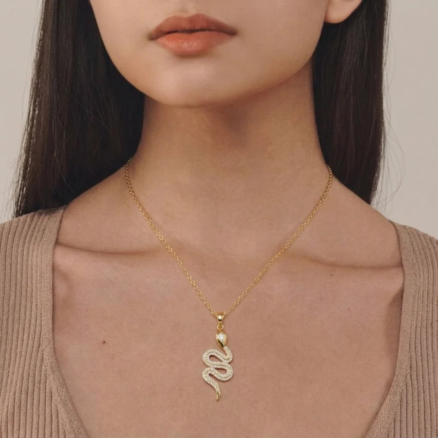 Gold Snake Spark Necklace