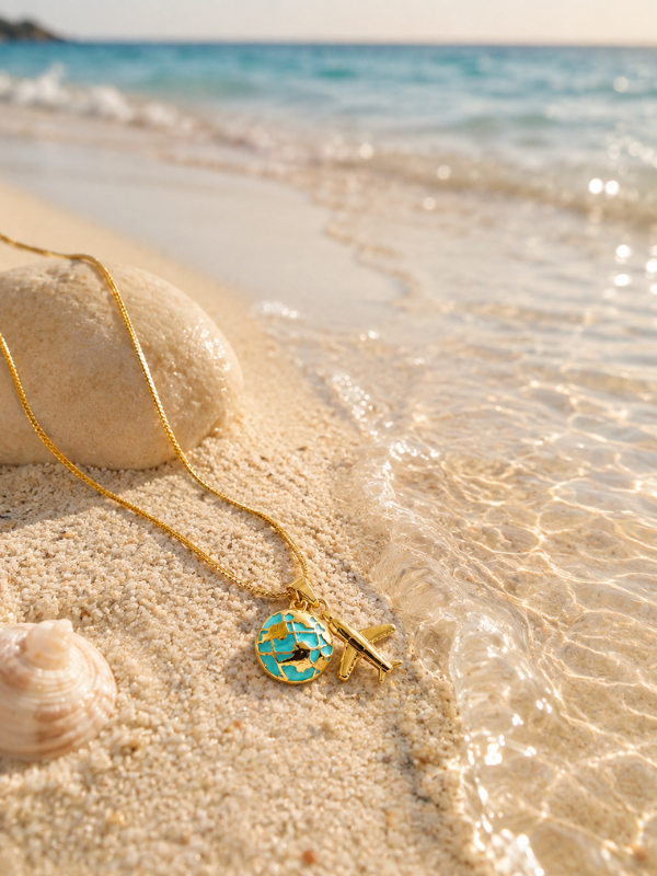 Travel Charm  18K Gold Plated Nacklace