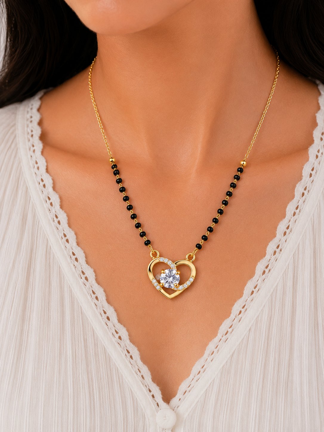 Heart Shape 18K Gold Plated Mangalsutra