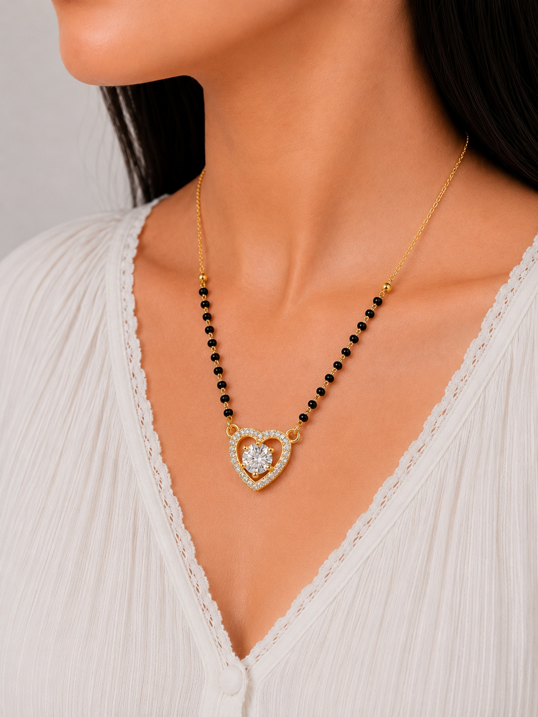 Heart Shape 18K Gold Plated Mangalsutra