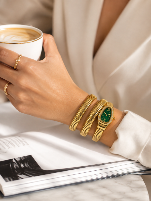 Gold Snake Coil Watch